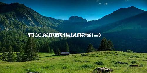 有关龙的成语及解释(3)