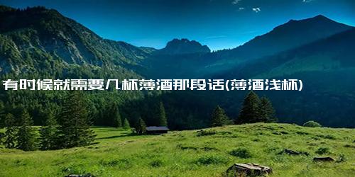 有时候就需要几杯薄酒那段话(薄酒浅杯)