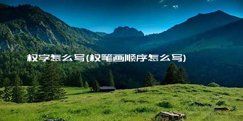 权字怎么写(权笔画顺序怎么写)