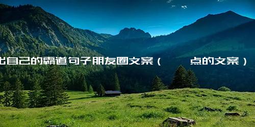 活出自己的霸道句子朋友圈文案（拽一点的文案）