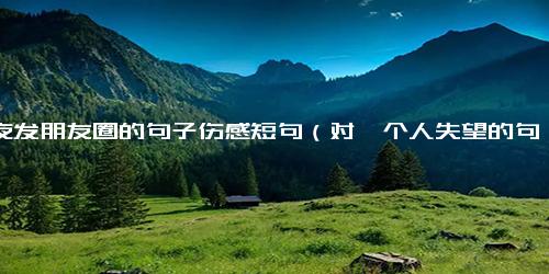 深夜发朋友圈的句子伤感短句（对一个人失望的句子发朋友圈）
