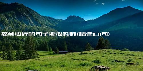 痛到心碎的句子撕心裂肺(精选101句)