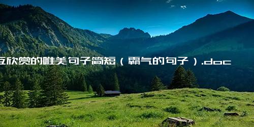 相互欣赏的唯美句子简短（霸气的句子）.docx免费下载(word版可打印)-句子-每日文章网(2345lzwz.cn)