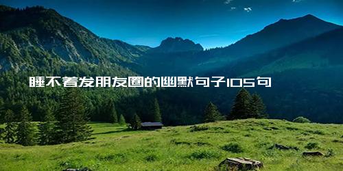 睡不着发朋友圈的幽默句子105句