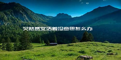 突然感觉活着没意思怎么办