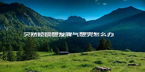 突然烦躁想发脾气想哭怎么办