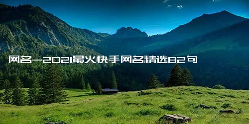 网名-2021最火快手网名精选82句