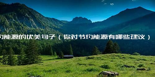 节约能源的优美句子（你对节约能源有哪些建议）