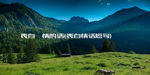 表白煽情的话(表白情话短句)