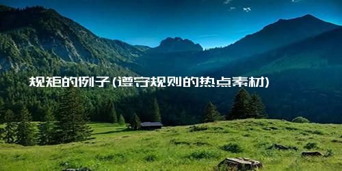 规矩的例子(遵守规则的热点素材)