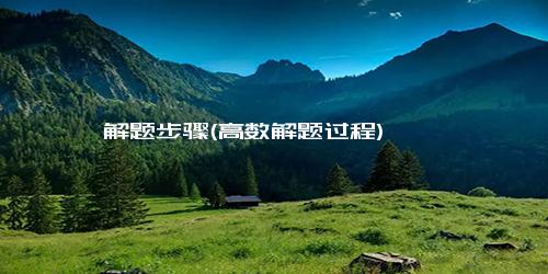 解题步骤(高数解题过程)