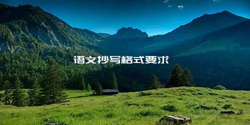 语文抄写格式要求