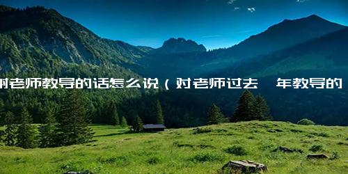 谢谢老师教导的话怎么说（对老师过去一年教导的感谢语）