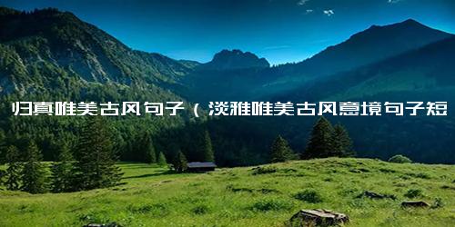 返璞归真唯美古风句子（淡雅唯美古风意境句子短句）
