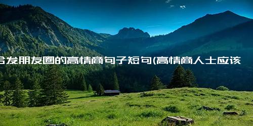 适合发朋友圈的高情商句子短句(高情商人士应该说的话，一系列适合发朋友圈的句子短句)