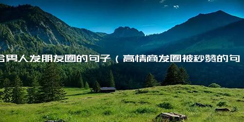 适合男人发朋友圈的句子（高情商发圈被秒赞的句子）