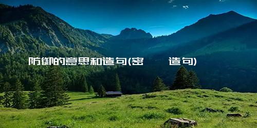 防御的意思和造句(密匝匝造句)