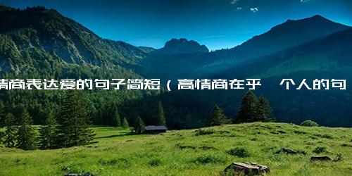 高情商表达爱的句子简短（高情商在乎一个人的句子）