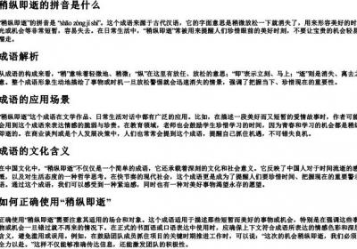 稍纵即逝的拼音是什么.docx免费下载(word版可打印)