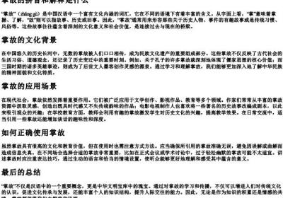 掌故的拼音和解释是什么.docx免费下载(word版可打印)