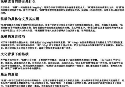纵横读音的拼音是什么.docx免费下载(word版可打印)
