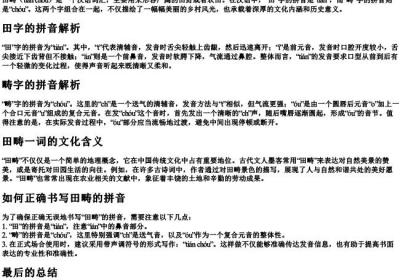 田畴的拼音怎么读.docx免费下载(word版可打印)