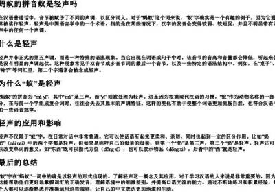 蚂蚁的拼音蚁是轻声吗.docx免费下载(word版可打印)