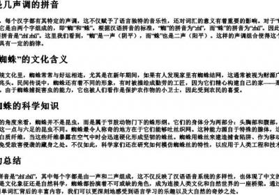 蜘蛛是几声调的拼音.docx免费下载(word版可打印)