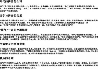 帅气的拼音怎么写.docx免费下载(word版可打印)