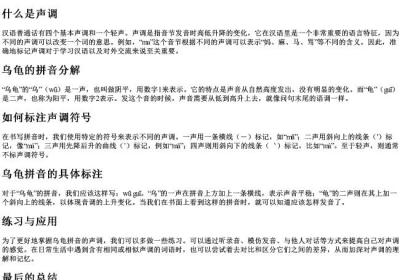 乌龟的拼音的音调怎么标.docx免费下载(word版可打印)