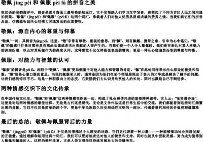 敬佩和佩服的拼音.docx免费下载(word版可打印)