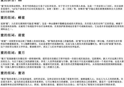 蜜的拼音和组词.docx免费下载(word版可打印)