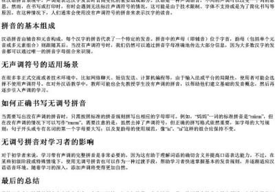 没有标声调的拼音怎么写.docx免费下载(word版可打印)