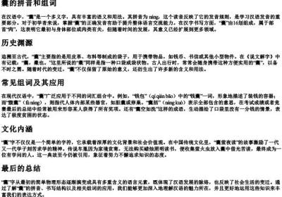 囊的拼音和组词.docx免费下载(word版可打印)