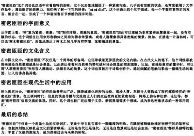 密密匝匝的拼音和意思.docx免费下载(word版可打印)