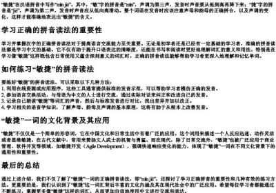 敏捷怎么读拼音.docx免费下载(word版可打印)