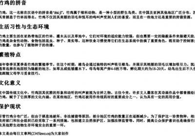 竹鸡的拼音.docx免费下载(word版可打印)