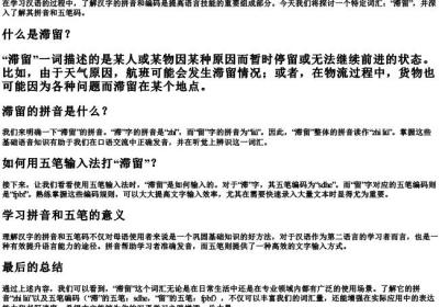 滞留的拼音和五笔.docx免费下载(word版可打印)