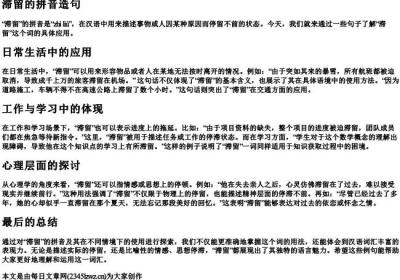滞留的拼音造句.docx免费下载(word版可打印)