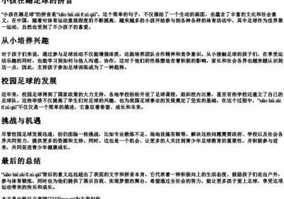 小孩在踢足球的拼音.docx免费下载(word版可打印)