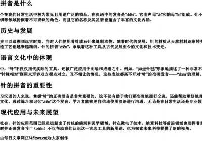 针的拼音是什么.docx免费下载(word版可打印)