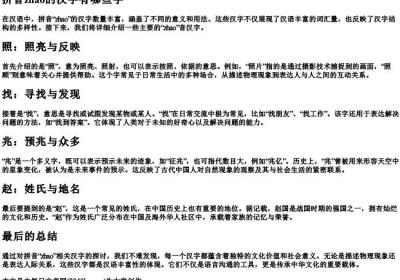 拼音zhao的汉字有哪些字.docx免费下载(word版可打印)