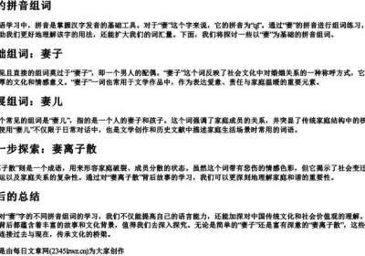 妻的拼音组词.docx免费下载(word版可打印)