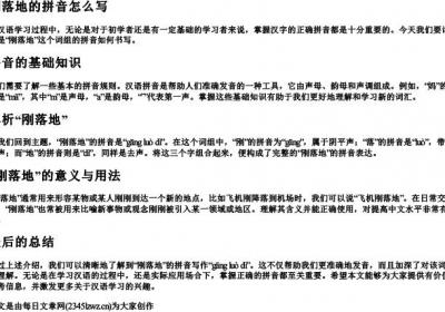 刚落地的拼音怎么写.docx免费下载(word版可打印)
