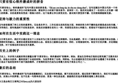 只要有恒心铁杵磨成针的拼音.docx免费下载(word版可打印)