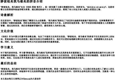 陟彼砠矣我马瘏矣的拼音.docx免费下载(word版可打印)