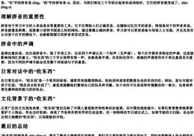 收东西的拼音怎么拼写.docx免费下载(word版可打印)