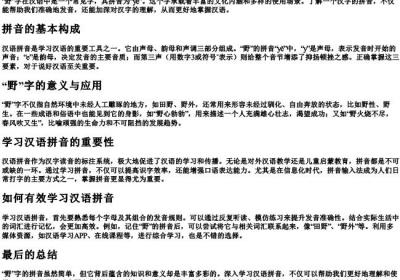 野的拼音怎么拼.docx免费下载(word版可打印)