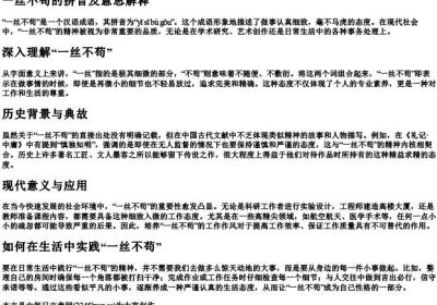 一丝不苟的拼音及意思解释.docx免费下载(word版可打印)