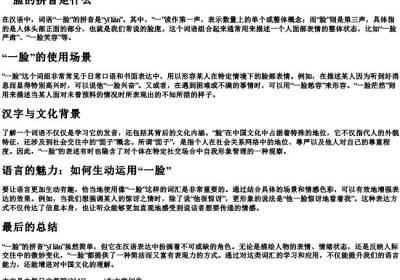 一脸的拼音是什么.docx免费下载(word版可打印)